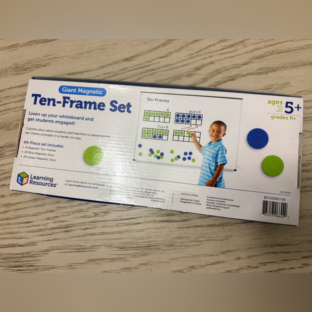 Learning Resources Magnetic Ten-Frame Set - Blue and Green - Picture 3 of 9